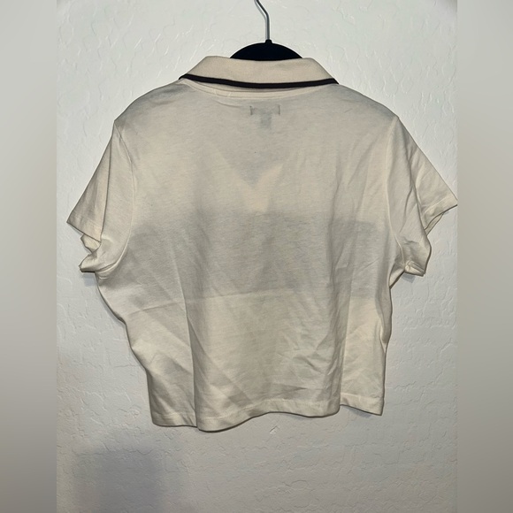 True Religion Women's Cream and Brown Crop Top - Picture 2 of 2